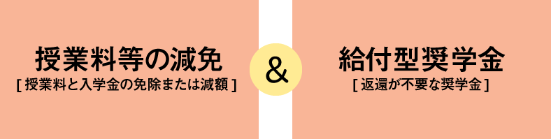 授業料等の減免＆給付型奨学金