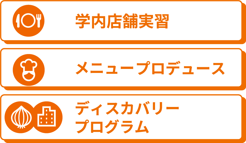 学内店舗実習・メニュープロデュース・ディスカバリープログラム